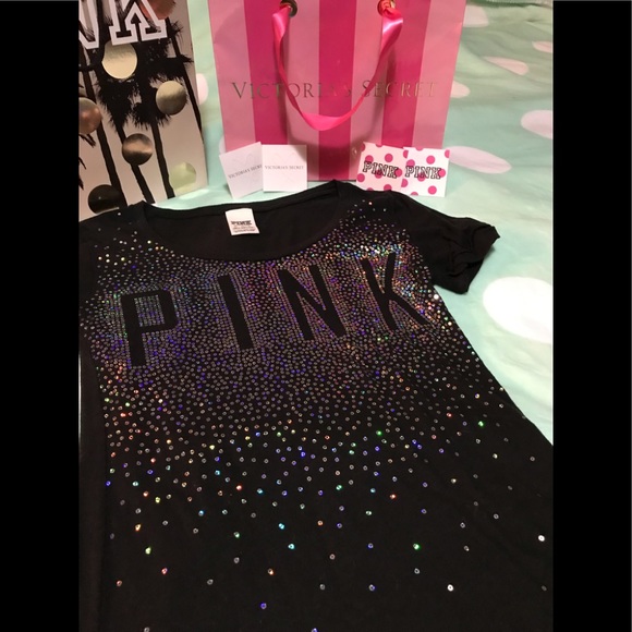 ✨✨PINK Victoria’s Secret SEQUIN RARE LMITED EDITION Vintage tee✨✨ - Picture 7 of 13